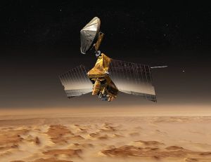 Artist's concept of the Mars Reconnaissance Orbiter. Image courtesy NASA.